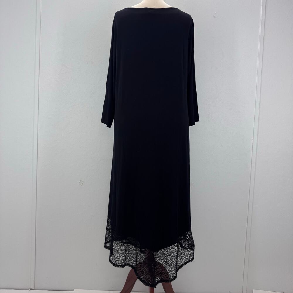 Eileen Fisher Womens Asymmetrical Hem Shift Dress Black sz 1X Neutral Minimalist - Picture 3 of 11